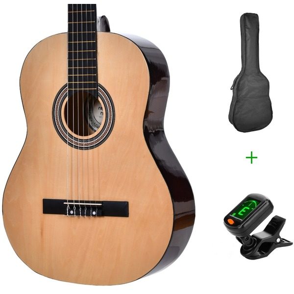 Set Chitara Clasica Dam Natur cu Husa si Tuner